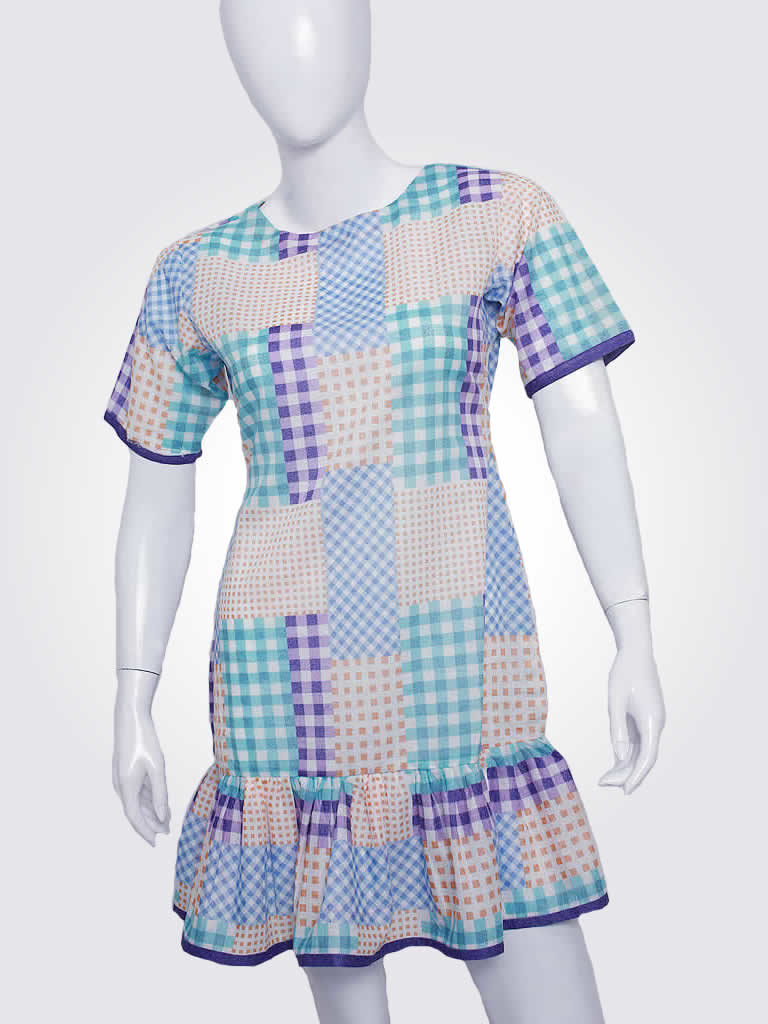 Colorful Comfortable Gingham Dress