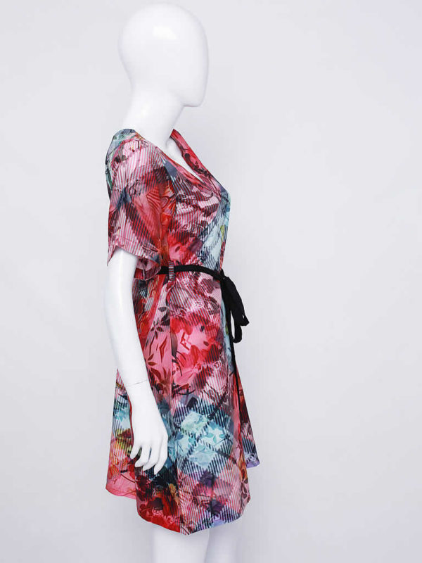 Prismatic Print Belted Dress